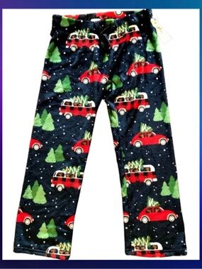 Daydream By Berkshire New Womens Christmas Tree Reindeer  Fuzzy Pajama Pants